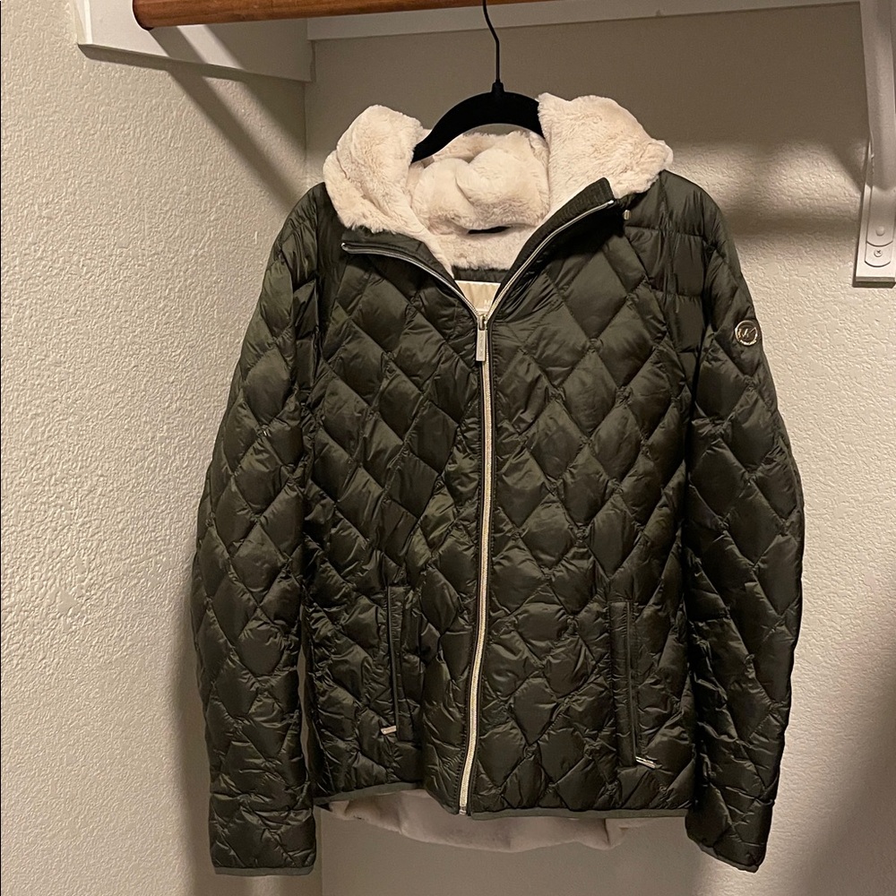 Michael Kors Olive Green Puffer Jacket